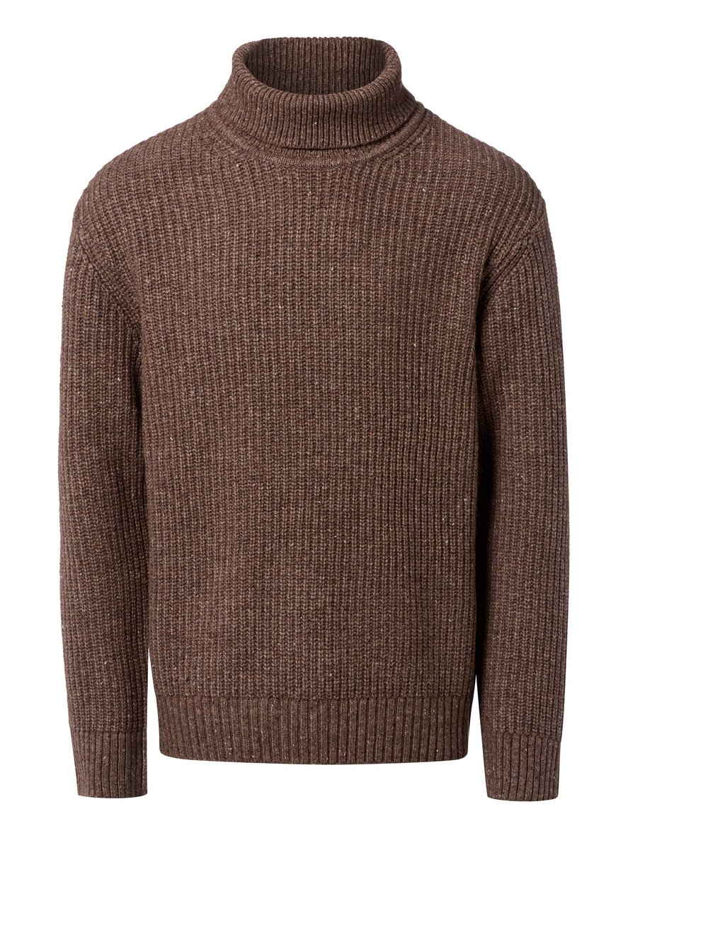 Selected Męski sweter z golfem - SLHLand Mężczyźni Wełna brązowy, XXL