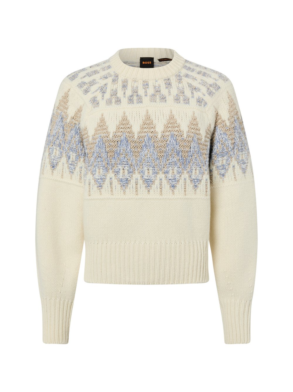 BOSS Orange Sweter damski z dzianiny z zawartością wełny dziewiczej - C_Farombo Kobiety beżowy, S