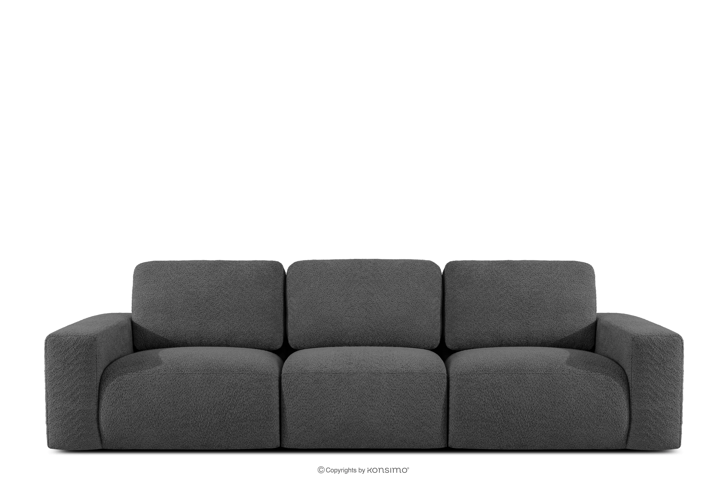 Sofa trzyosobowa modułowa w tkaninie boucle grafitowy ZUCCO