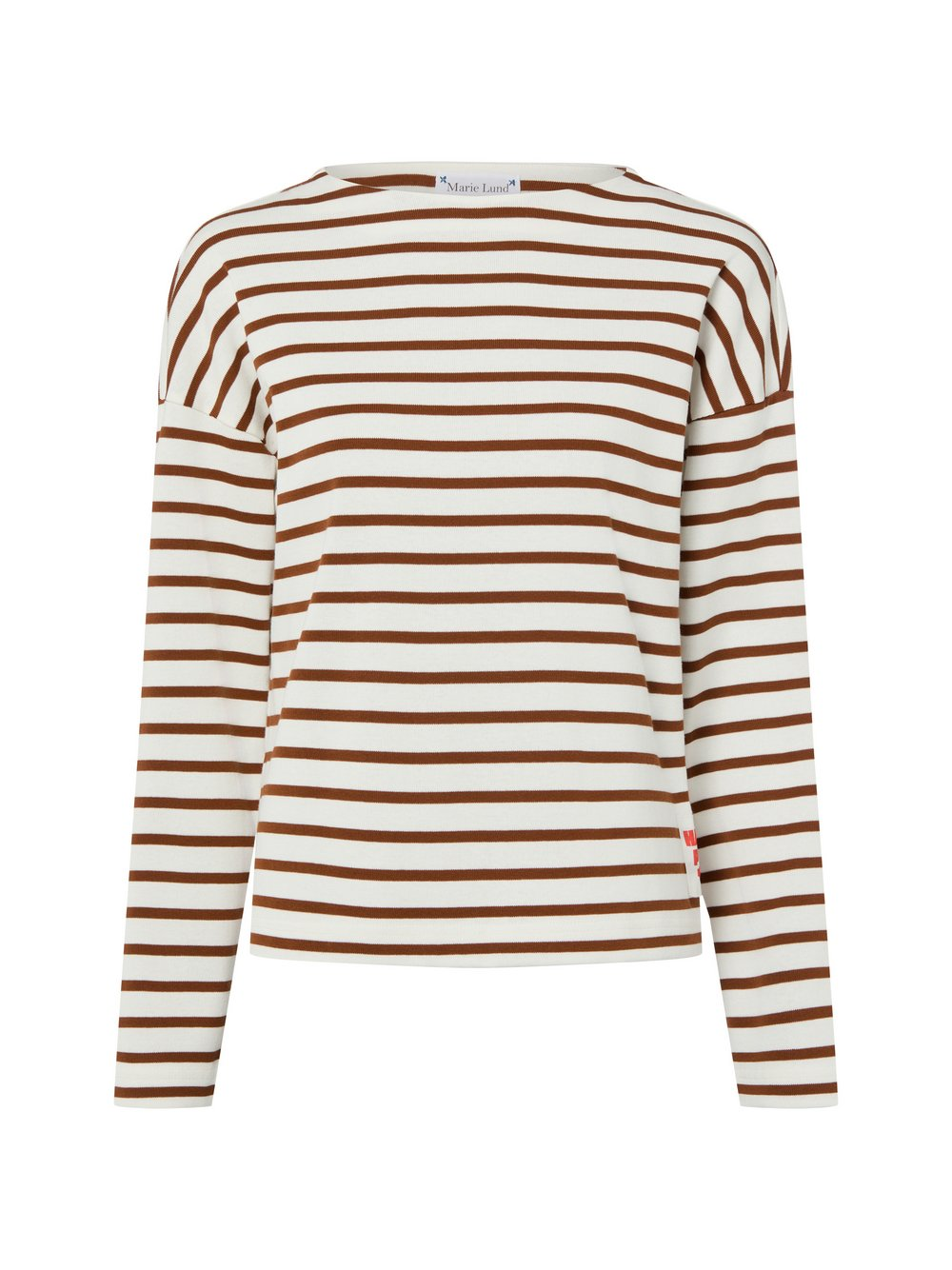 Marie Lund Bluza damska Kobiety Bawełna biały|brązowy|wielokolorowy, S
