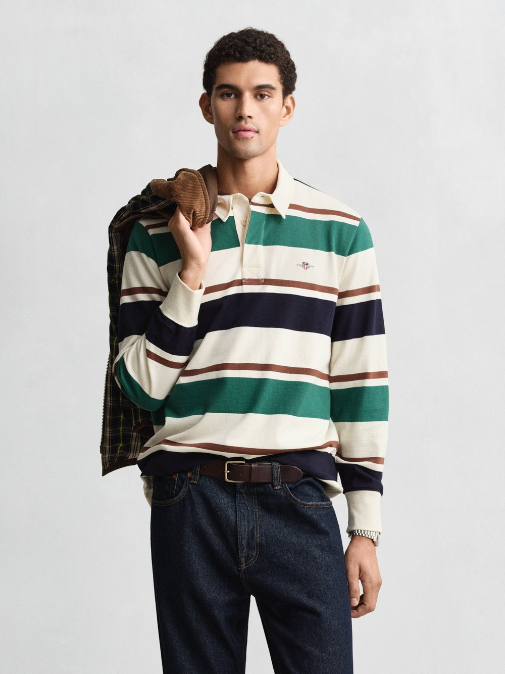 Gant Bluza męska Mężczyźni Bawełna beżowy|zielony, M