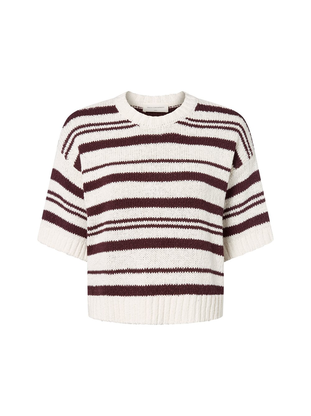 Msch Copenhagen Sweter damski - MSCHHannalie Kobiety Bawełna brązowy|biały, L/XL