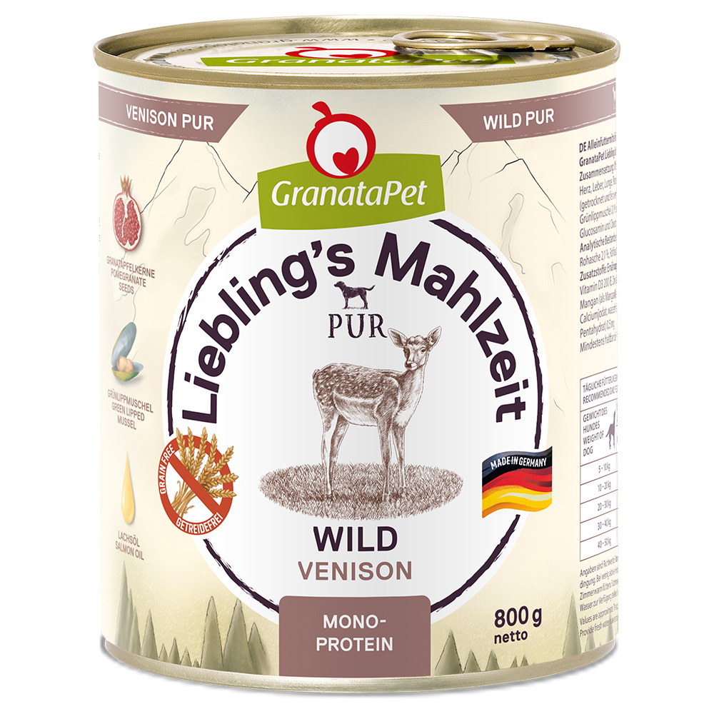 Megapakiet GranataPet Liebling's Mahlzeit PUR, 24 x 800 g - Dziczyzna