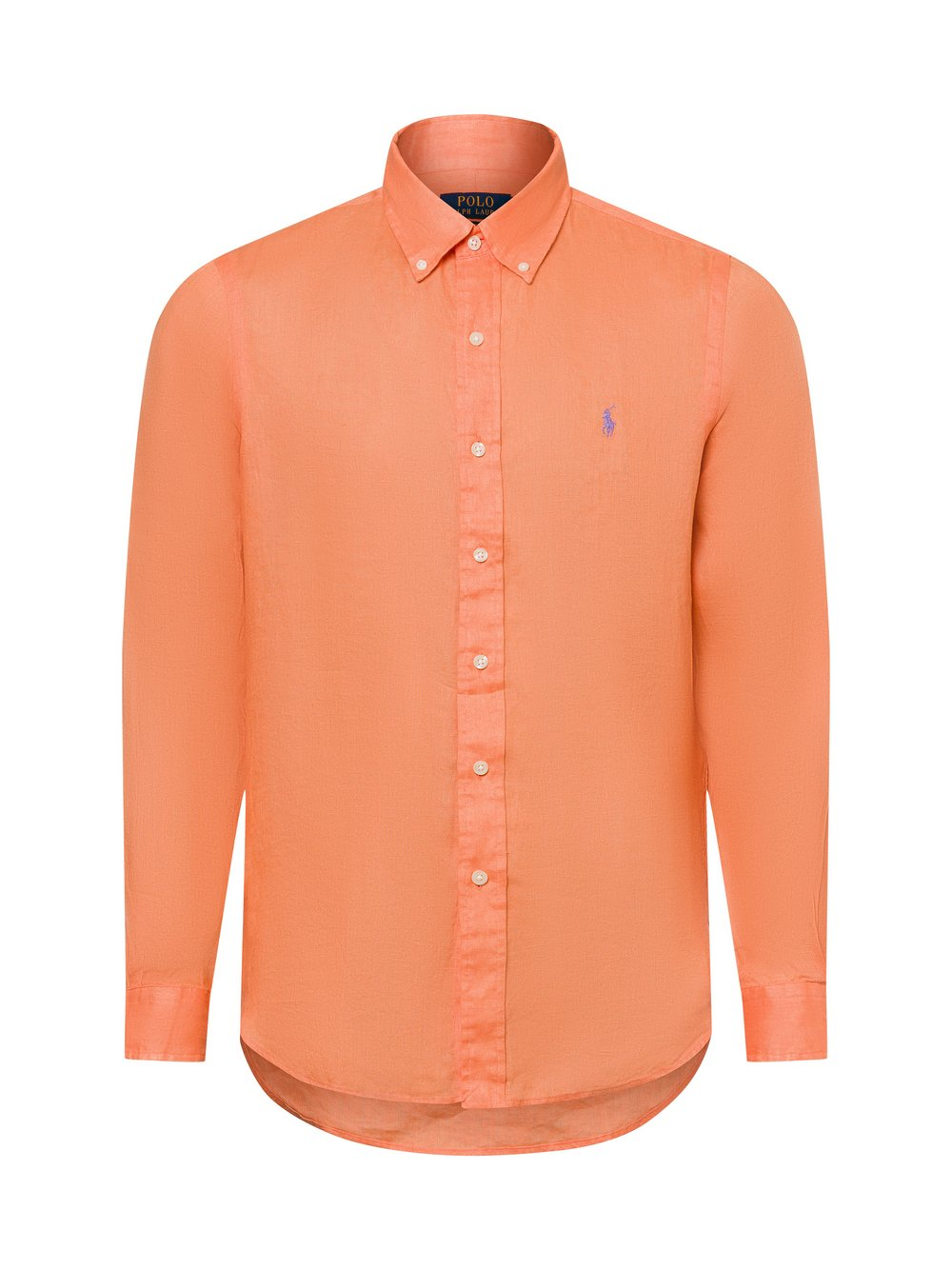 Polo Ralph Lauren Męska koszula lniana na co dzień Mężczyźni Modern Fit len pomarańczowy, M