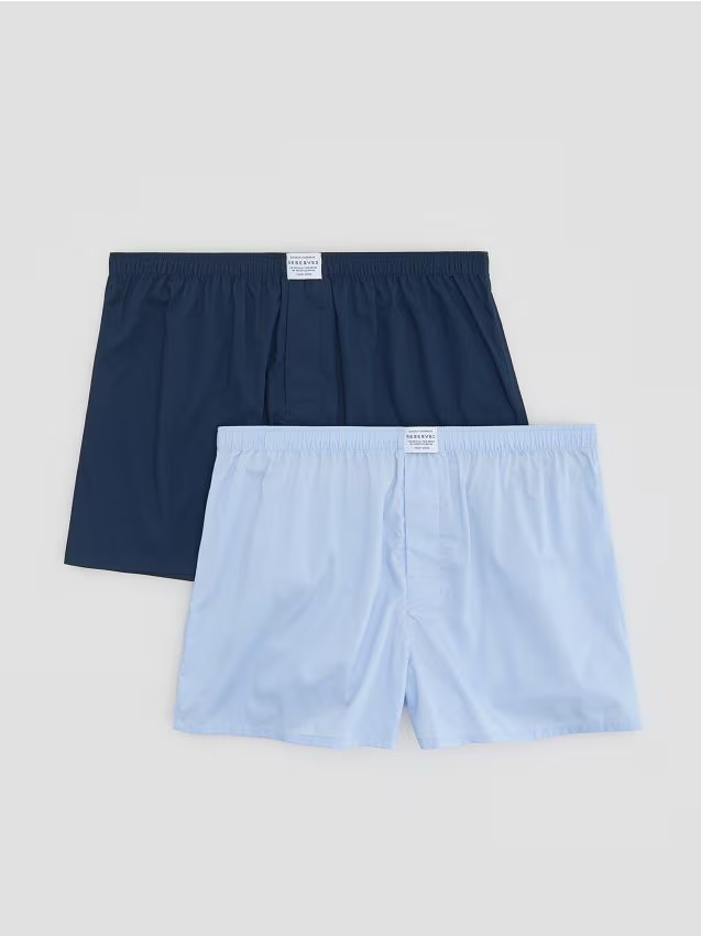Reserved - 2 pack bokserek Loose z bawełny merceryzowanej - niebieski