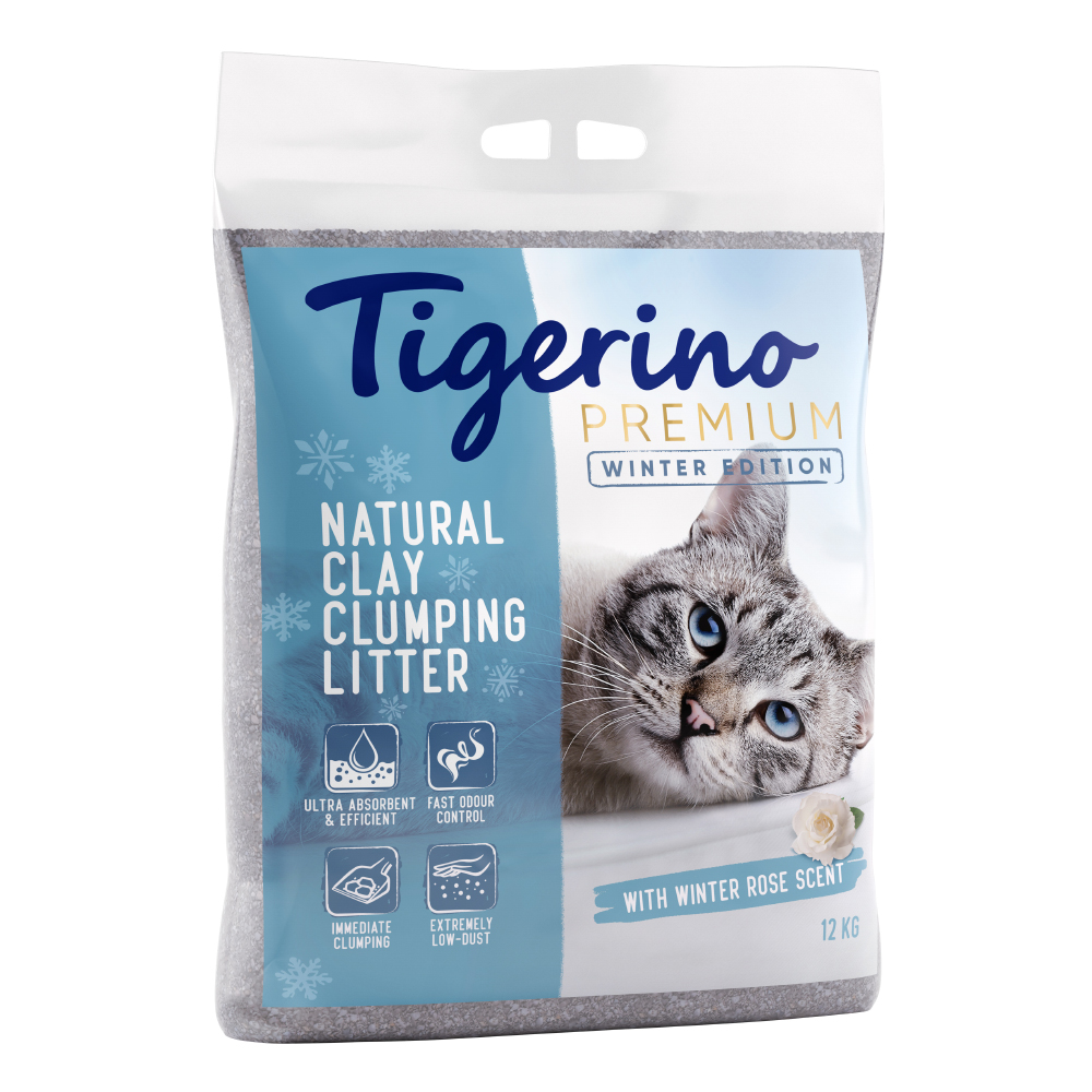 Tigerino Premium, żwirek dla kota, zapach Winter Rose -  edycja limitowana - 12 kg (ok. 12 l)