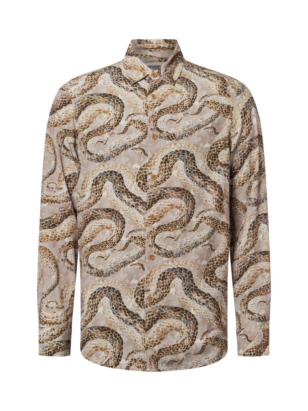 Drykorn Męska koszula casual - Ramis Mężczyźni Modern Fit wiskoza brązowy, L