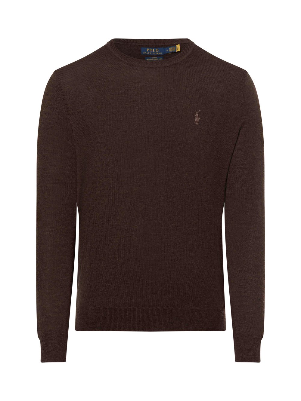Polo Ralph Lauren Męski sweter z dzianiny Mężczyźni drobna dzianina brązowy, M