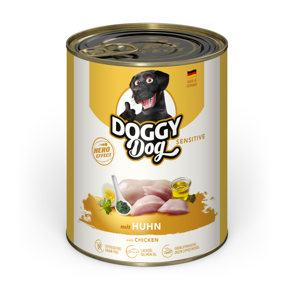 DOGGY Dog Adult, 6 x 800 g - Sensitive, kurczak
