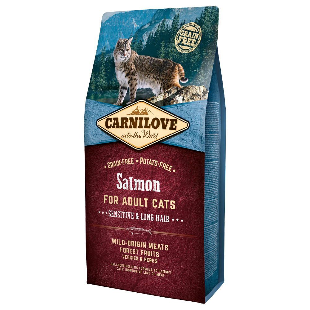 Carnilove Adult Sensitive & Long hair, łosoś - 2 x 6 kg