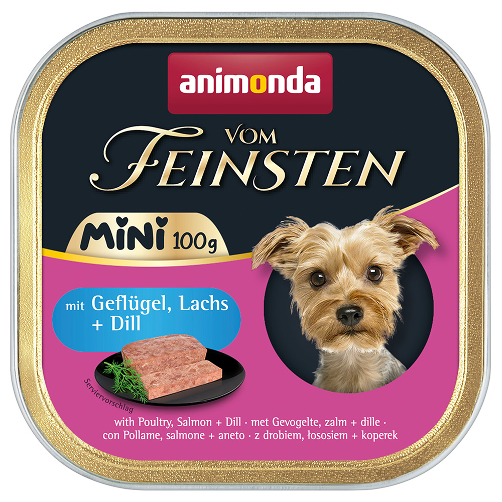 animonda vom Feinsten Adult Mini, 32 x 100 g - Drób z łososiem i koperkiem