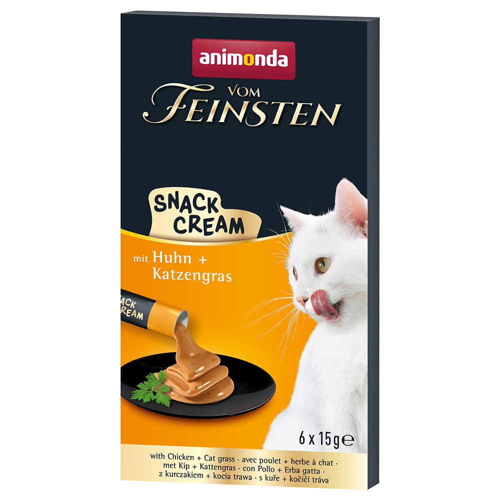 Animonda Vom Feinsten, pasta dla kota - 6 x 15 g, kurczak i trawa dla kota miniaturka