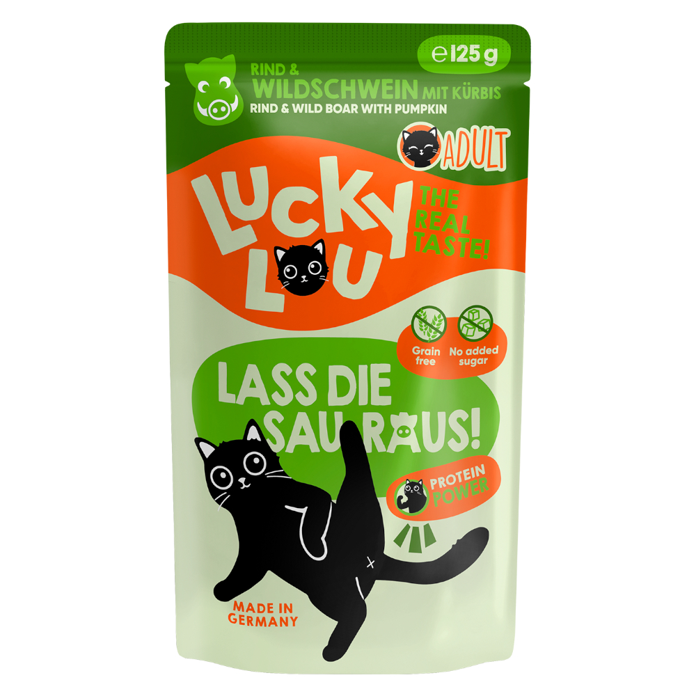 Megapakiet Lucky Lou Adult, 48 x 125 g - Wołowina i dziczyzna