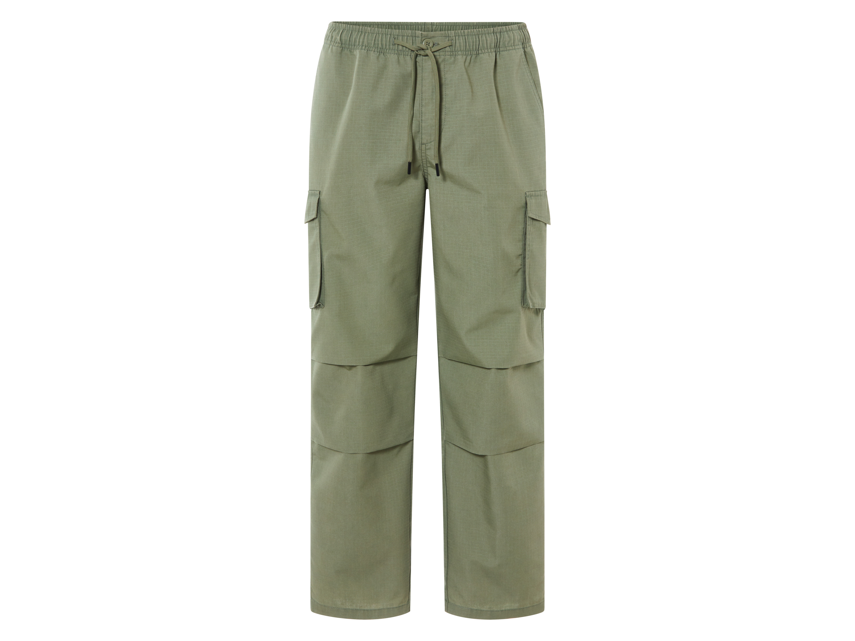 LIVERGY® Męskie spodnie cargo, luźny krój, nowoczesny wzór ripstop  (Khaki, L (52/54))