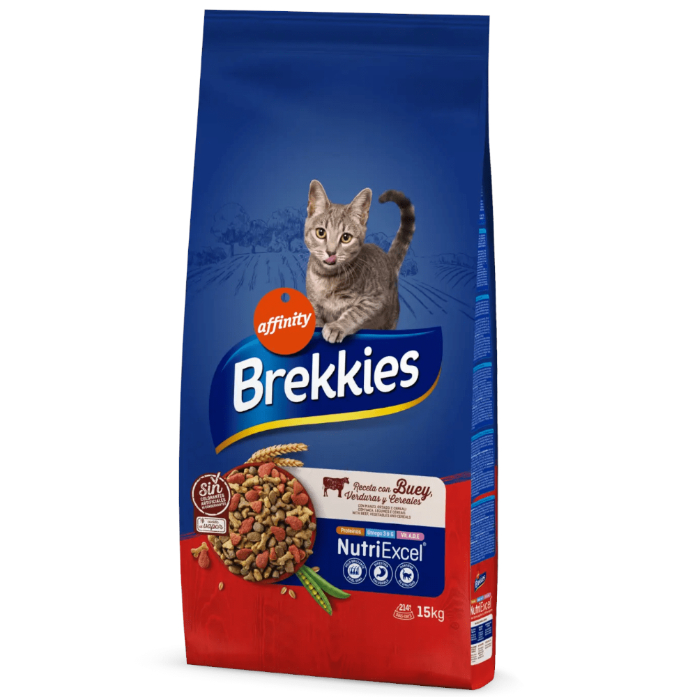 12 + 3 kg gratis! Brekkies, karma sucha, 15 kg - Wołowina