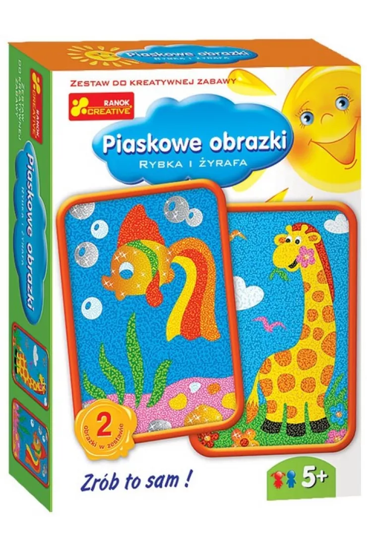 Piaskowe obrazki Rybka i żyrafa