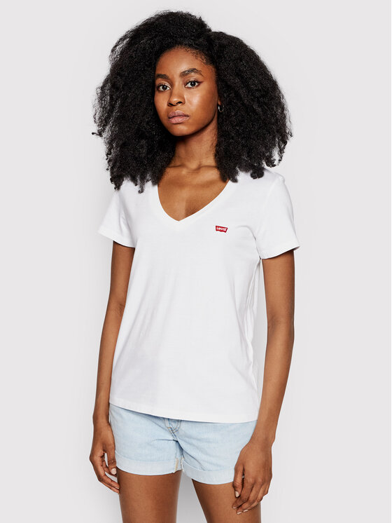 Levi's® T-Shirt Perfect V-Neck Tee 85341-0002 Biały Regular Fit