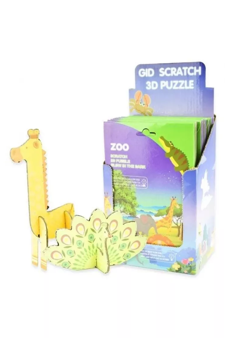 Puzzle 3D zdrapki świecące w ciemności Safari