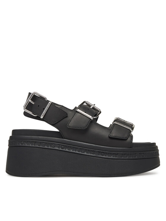 Tommy Jeans Sandały Tjw Wedge Sandal EN0EN02774 Czarny