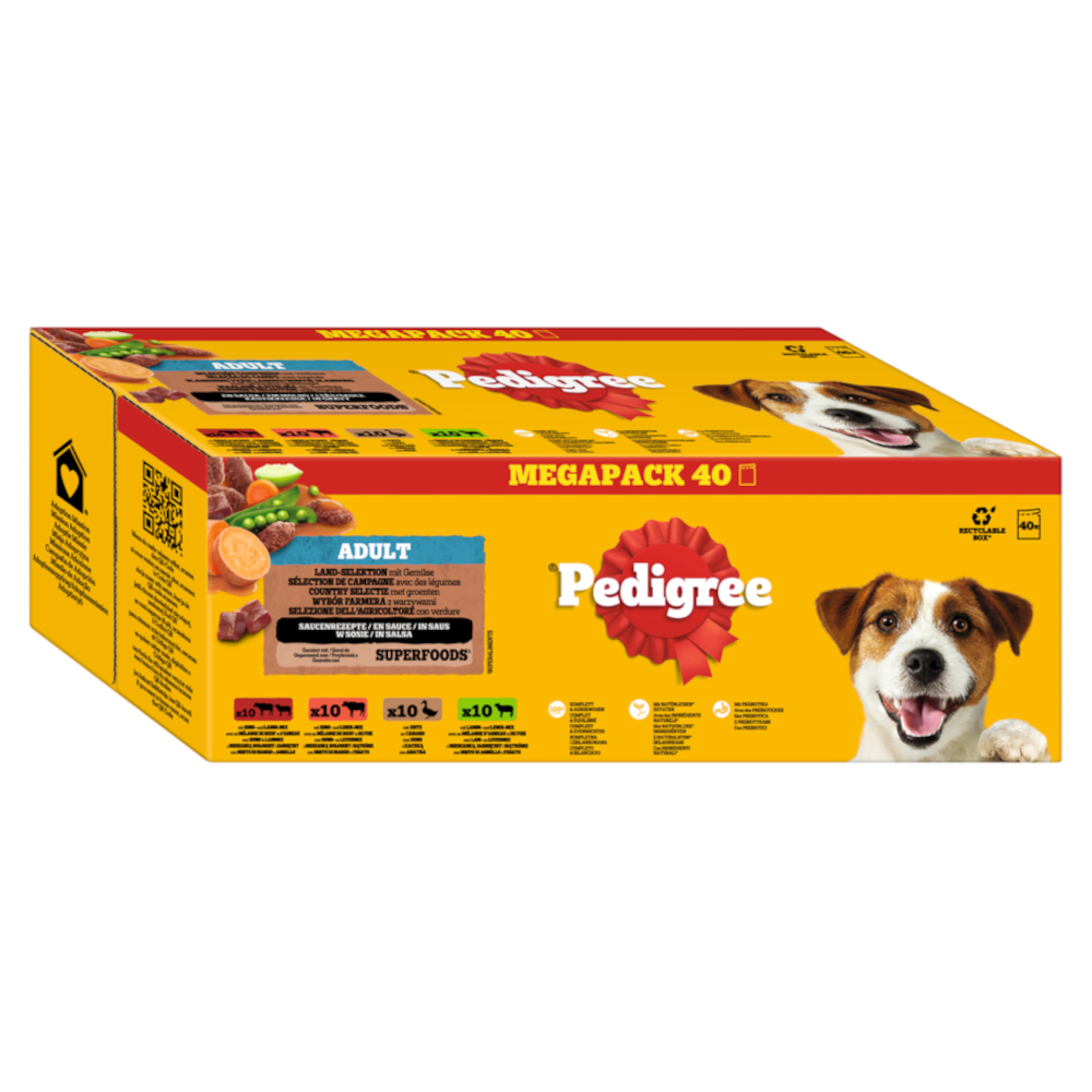 Pedigree saszetki 40 x 100 g - Wybór wiejski z warzywami w sosie (4 warianty)