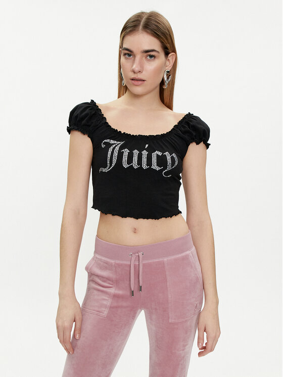 Juicy Couture Bluzka Brodie JCWCT23309 Czarny Regular Fit