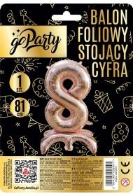 Balon foliowy stojący 8 rose gold