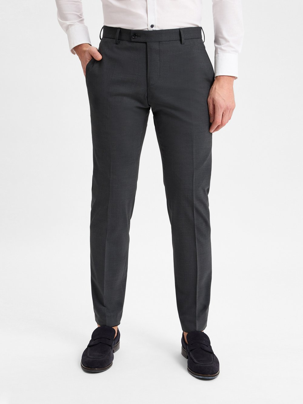 Finshley & Harding Męskie spodnie garniturowe - Mitch Mężczyźni Modern Fit szary, 50