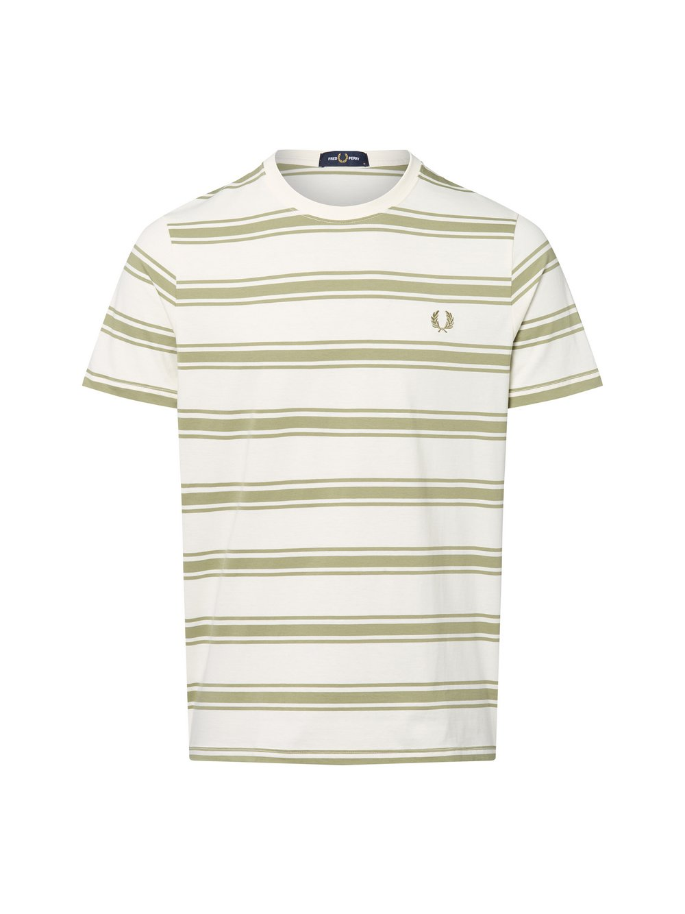 Fred Perry Koszulka męska Mężczyźni Bawełna biały|zielony w paski, XL