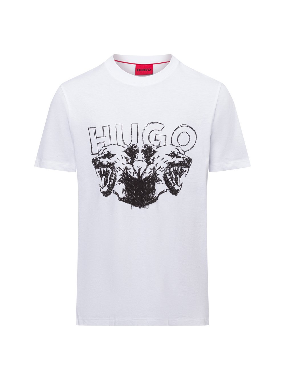 HUGO Koszulka męska - Durro Mężczyźni Bawełna biały, XL