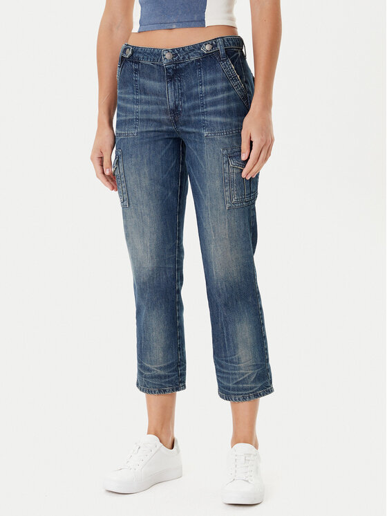 Guess Jeansy W5YA2D D5R0D Granatowy Straight Leg