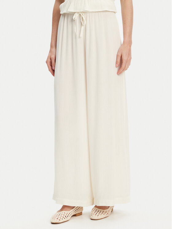 United Colors Of Benetton Spodnie materiałowe 4VW95F00C Écru Relaxed Fit