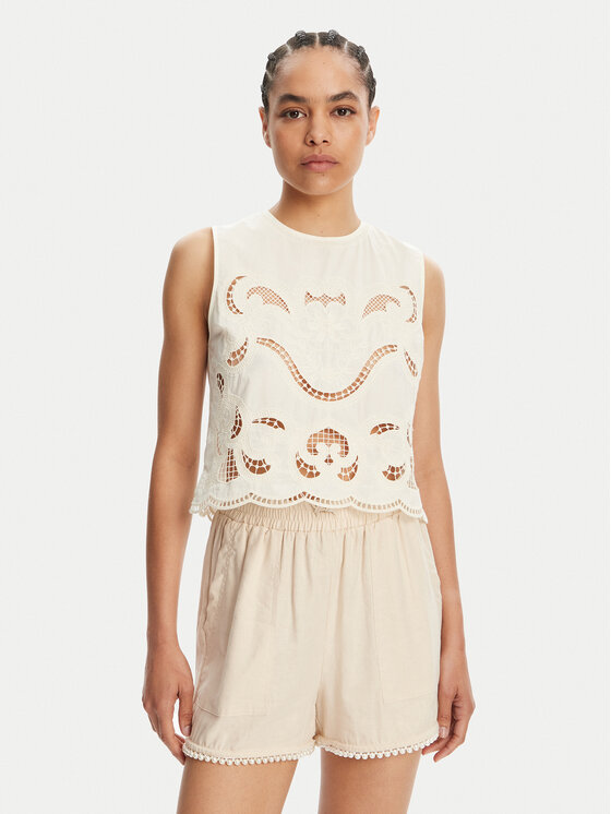 TWINSET Top 251TT2165 Beżowy Loose Fit