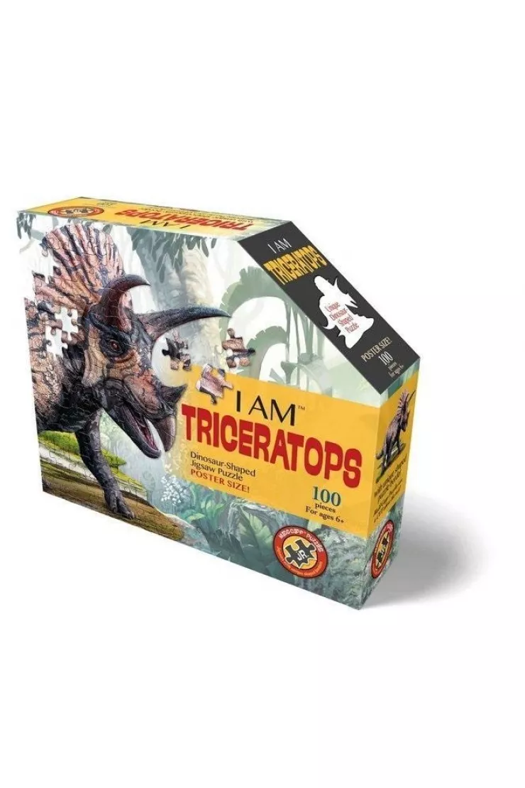 Puzzle konturowe 100 el. I am - Triceratops