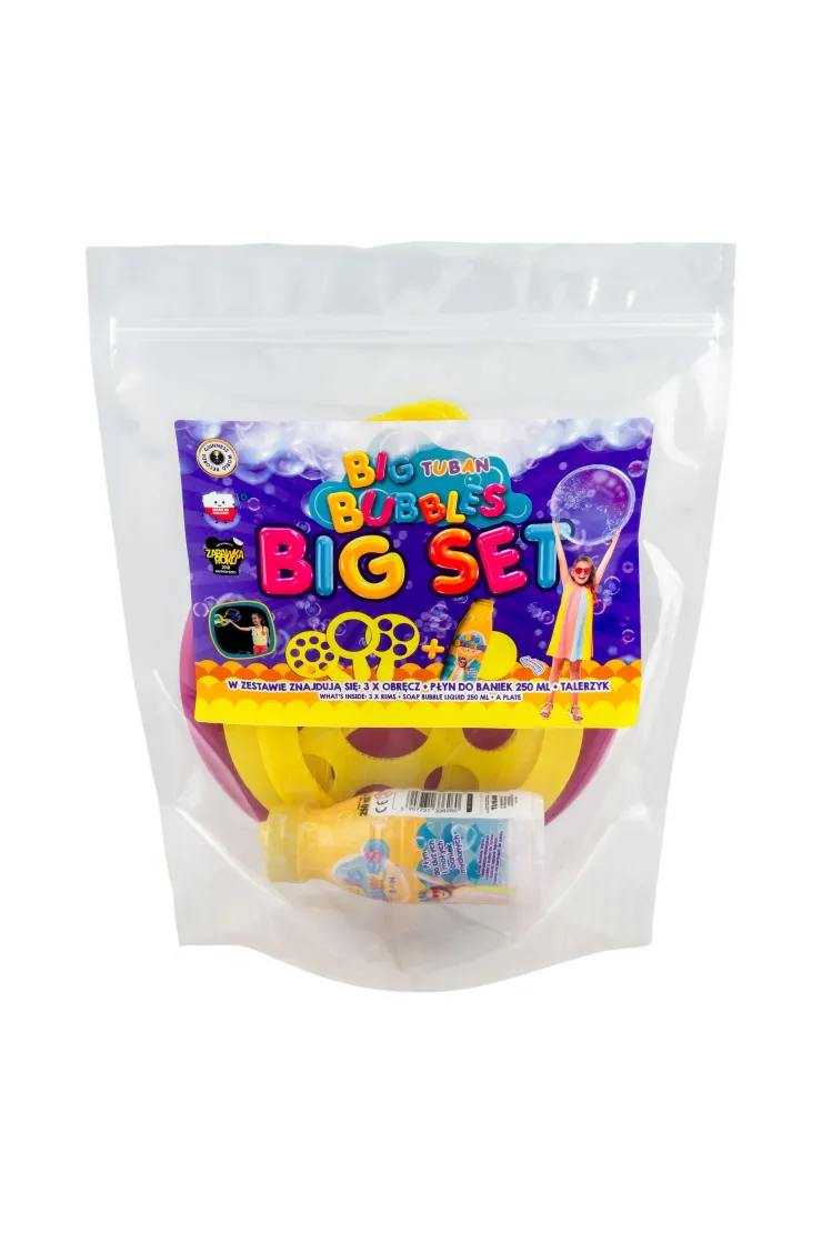 ZESTAW BIG TUBAN   PŁYN 250 ml   TALERZYK   3 RÓŻNE OBRĘCZE