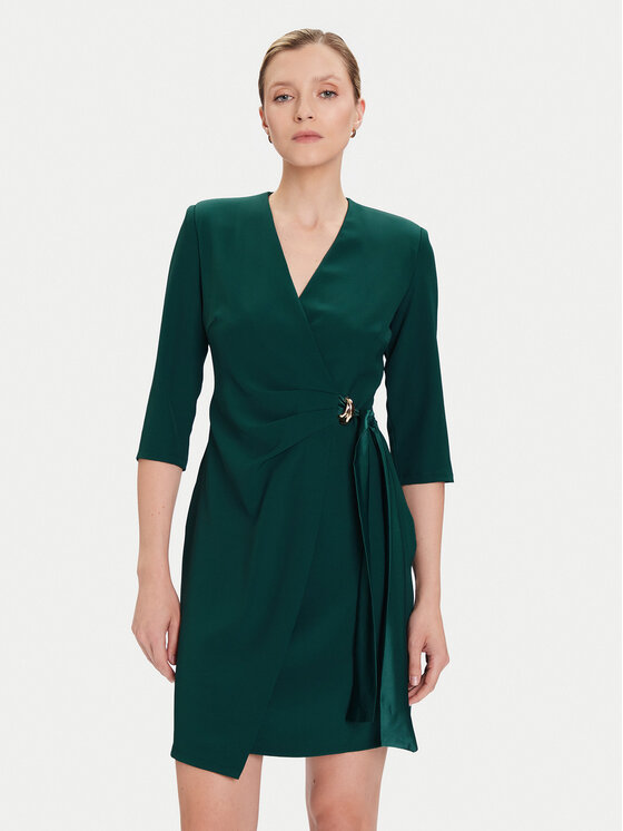 Rinascimento Sukienka koktajlowa CFC0020095002 Zielony Regular Fit