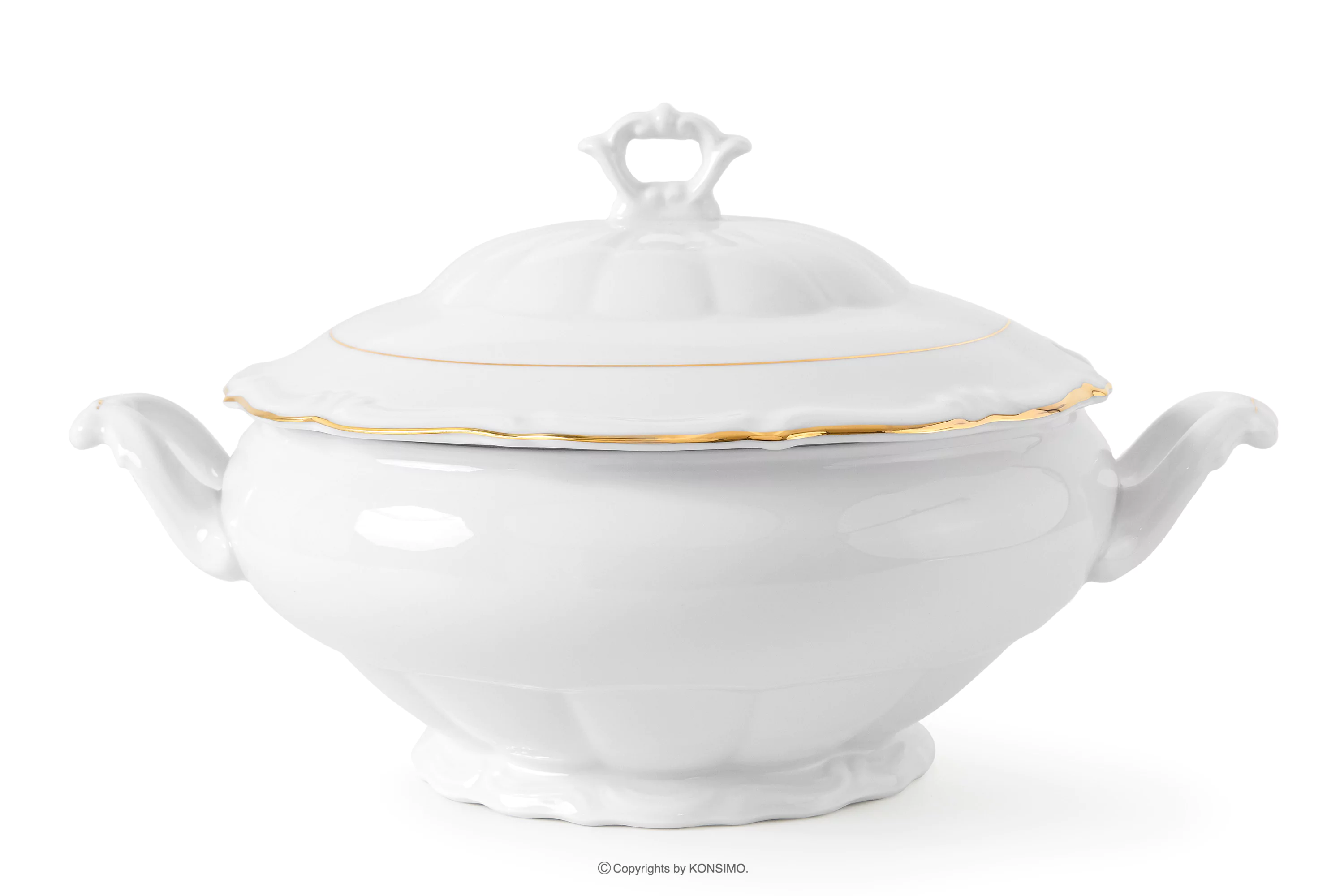 Waza klasyczna z porcelany biały/złota linia MARIA TERESA ZŁOTA LINIA