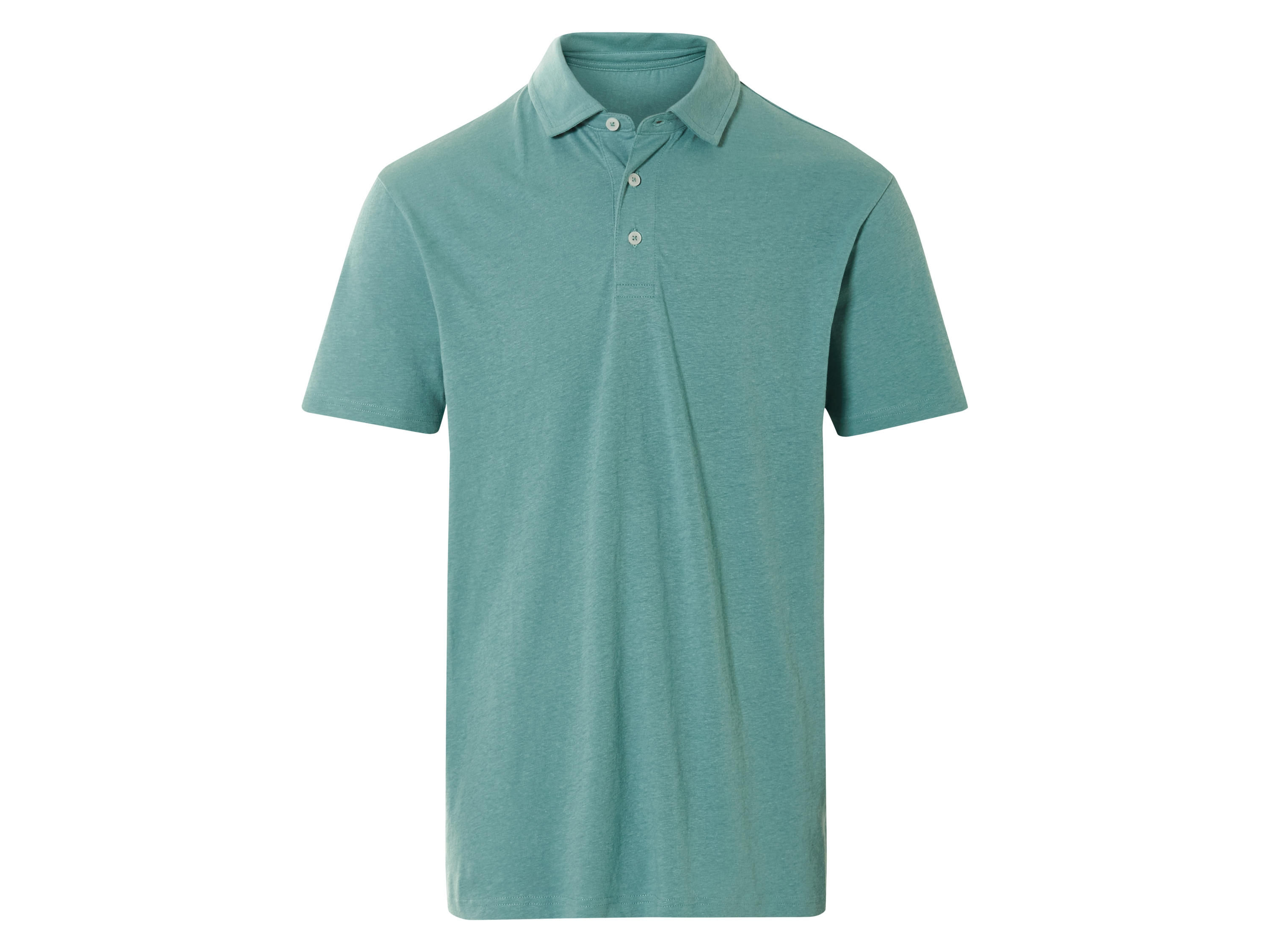 LIVERGY® Koszulka polo męska z lnem i bawełną (Turkusowy, L (52/54))