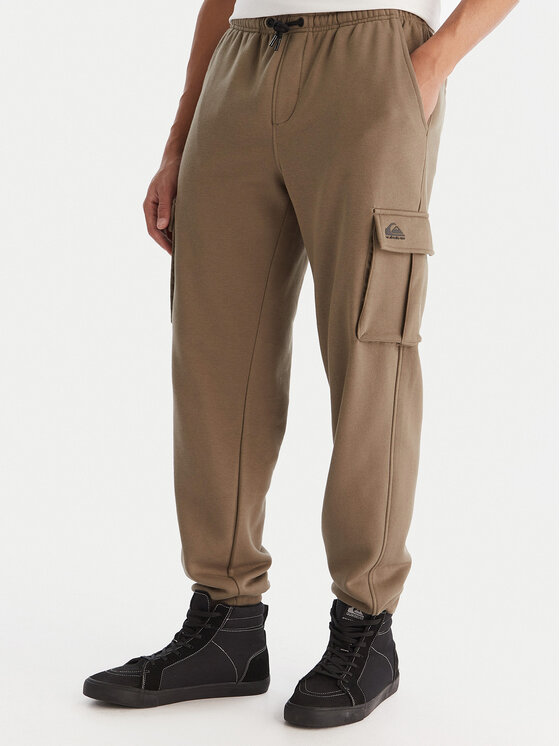 Quiksilver Spodnie dresowe Cargo Fleece EQYFB03401 Khaki Regular Fit
