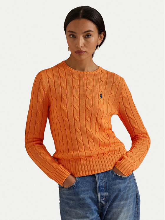 Polo Ralph Lauren Sweter 211971869014 Pomarańczowy Slim Fit