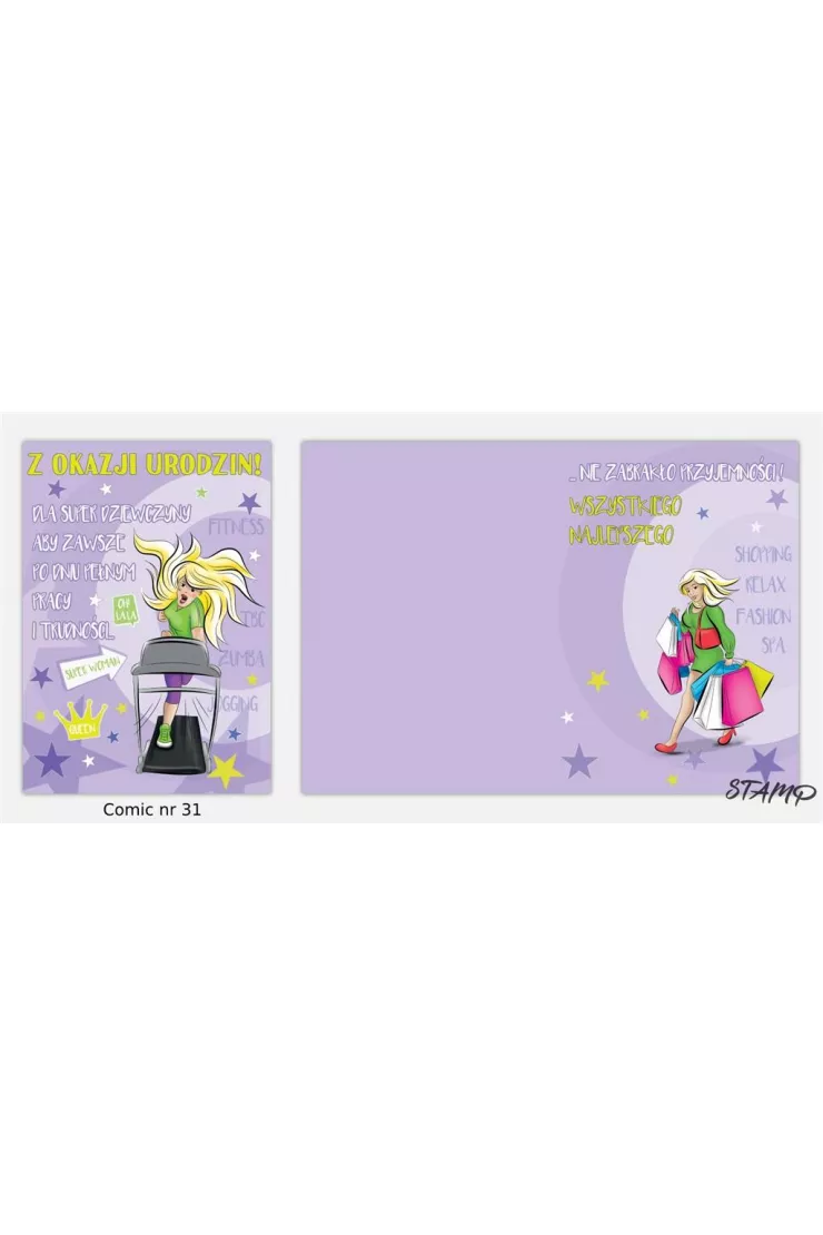 Karnet Comic B6 + koperta wzór nr 31 Urodziny