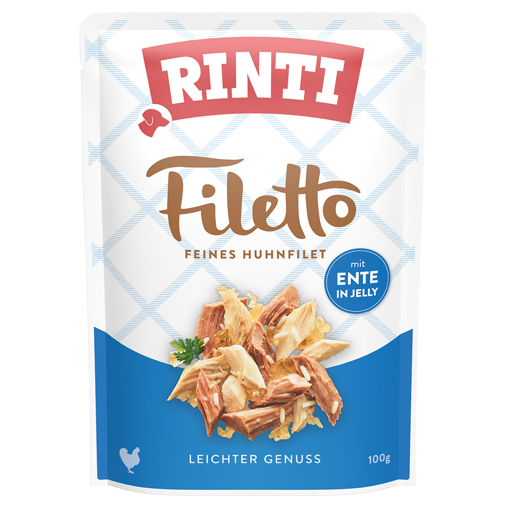 Megapakiet RINTI Filetto w galarecie, saszetki, 48 x 100 g - Kurczak z kaczką