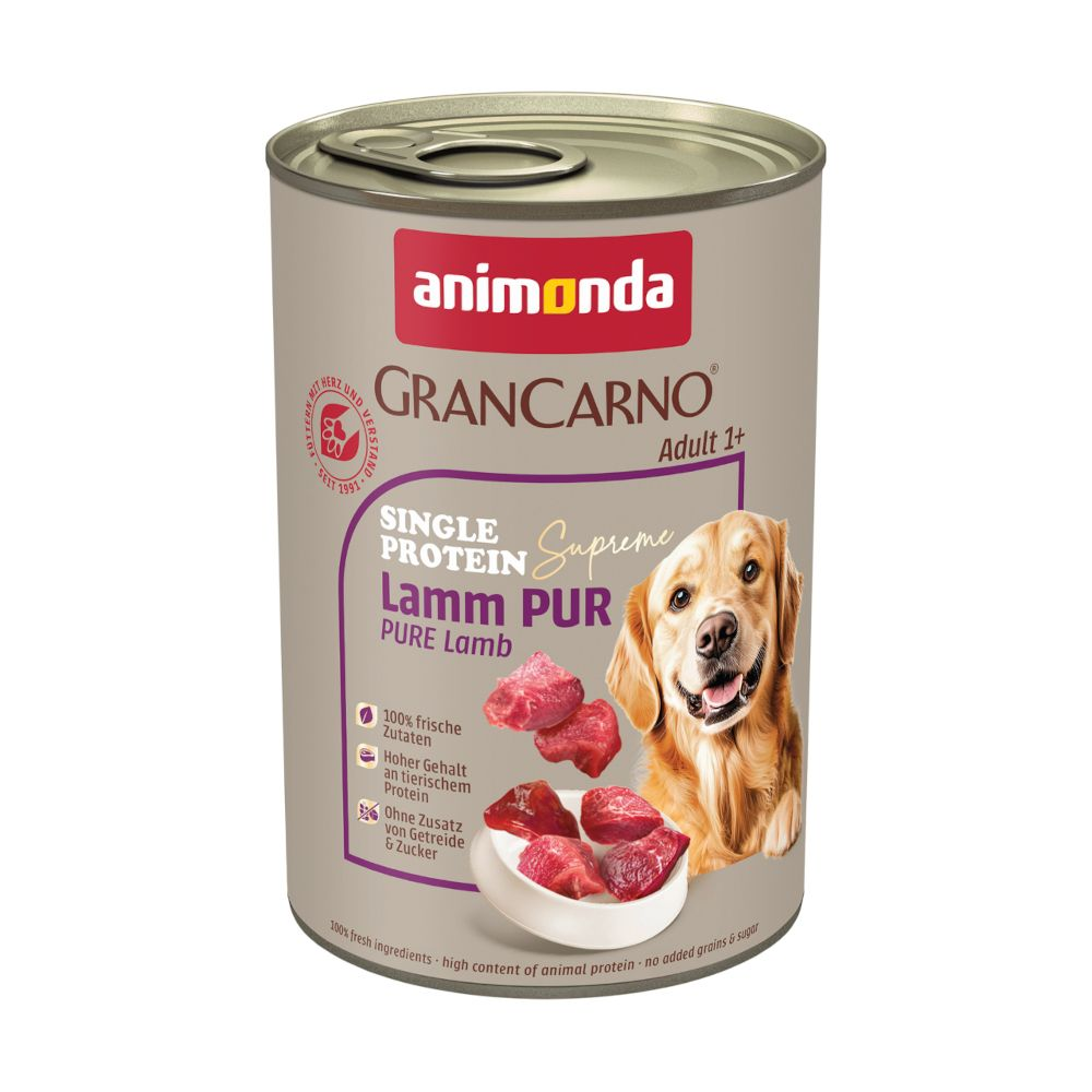 Megapakiet animonda GranCarno Adult Single Protein Supreme, 24 x 400 g - Jagnięcina