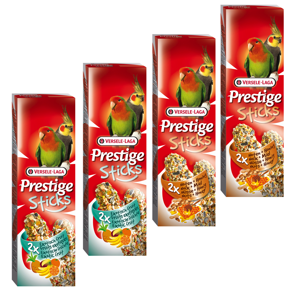 Mieszany pakiet Prestige Sticks dla papug dużych - 4 x 2 sztuki (560g)