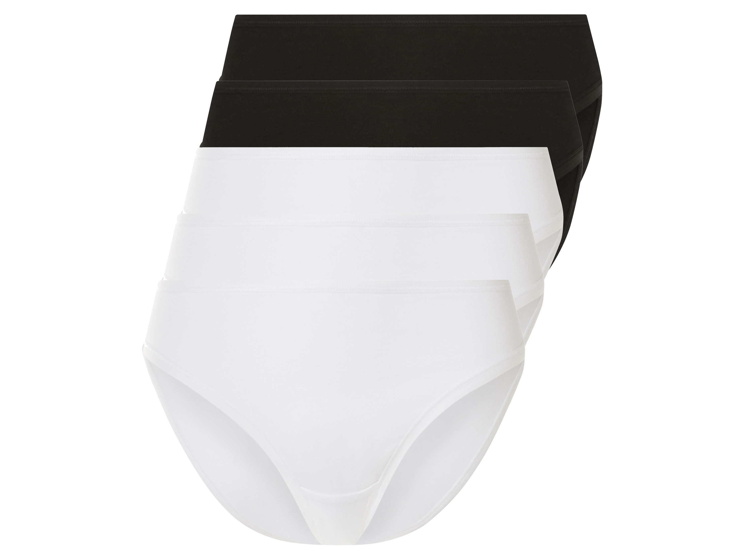 esmara® Figi damskie z bawełną, 5 par (Czarny / biały, L(44/46))