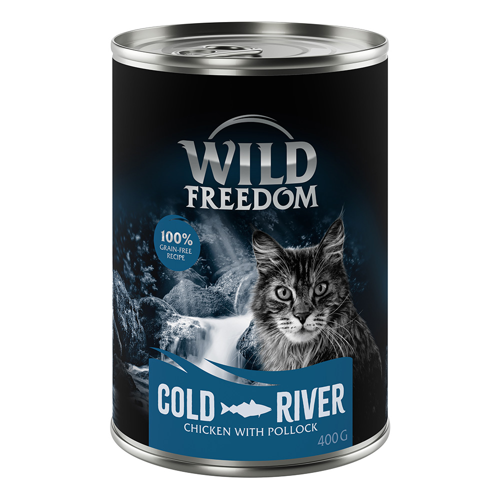 Wild Freedom Adult, 6 x 400 g - bezzbożowa receptura - Cold River – Kurczak i łosoś