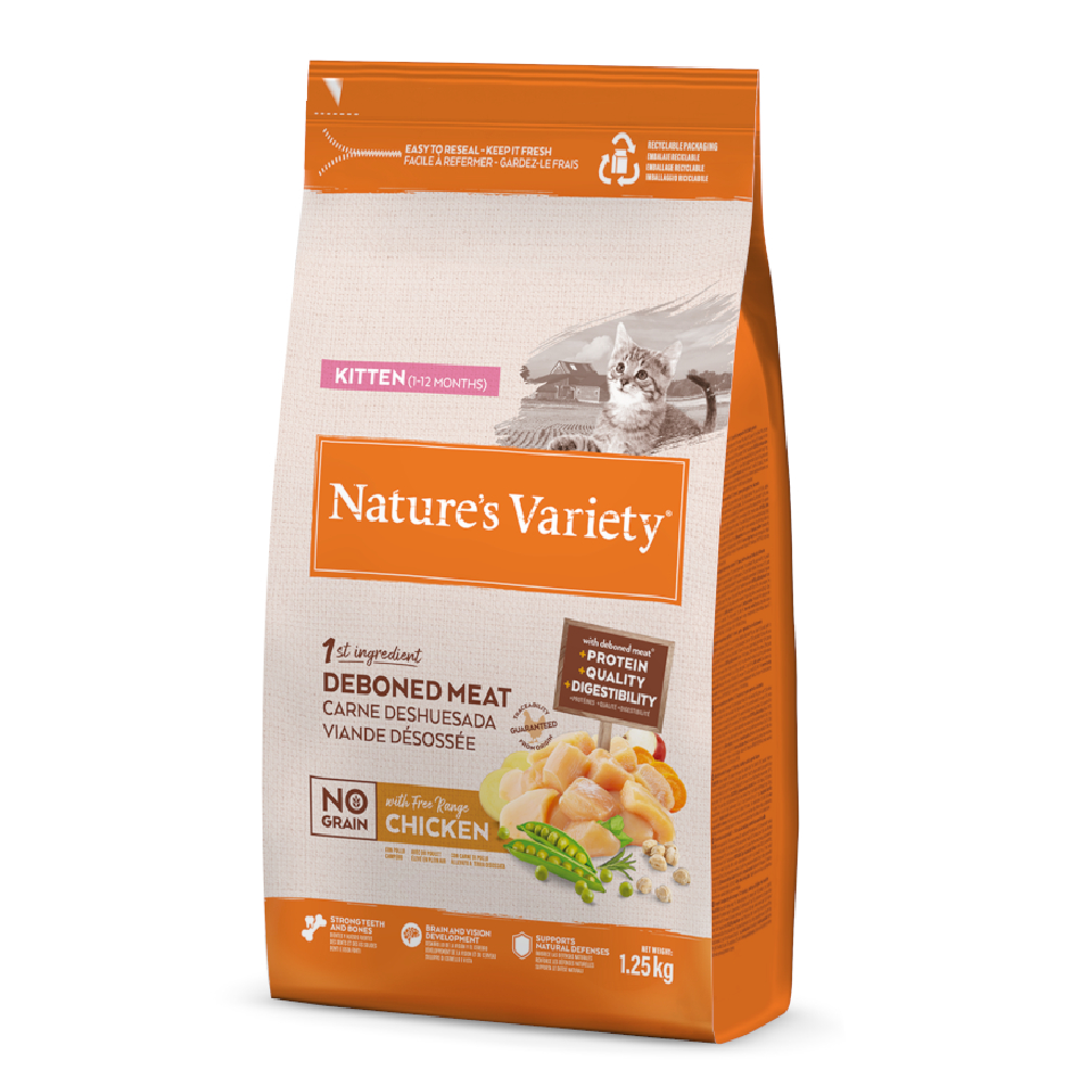 Nature's Variety No Grain Kitten, kurczak z wolnego wybiegu - 1,25 kg