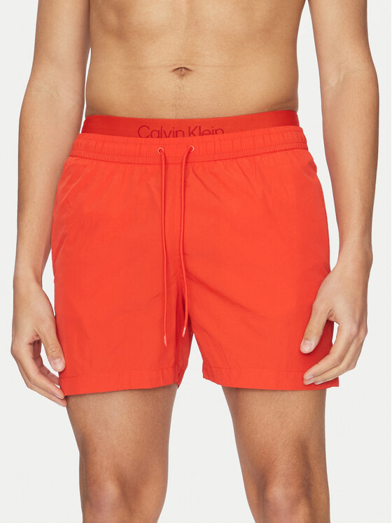 Calvin Klein Swimwear Szorty kąpielowe KM0KM01104 Czerwony Regular Fit