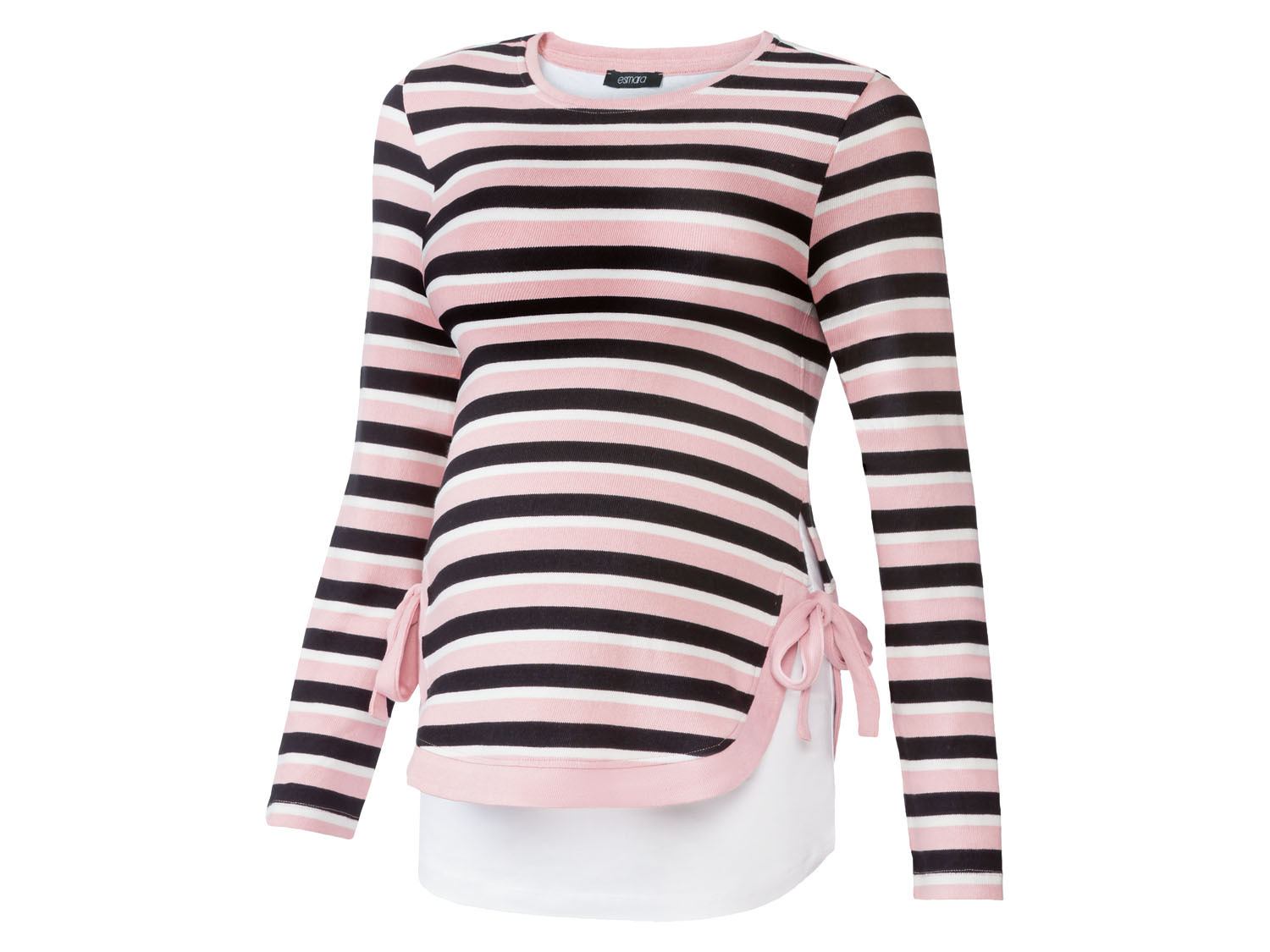 esmara® Sweter ciążowy z delikatnej dzianiny, 1 sztuka (Podwijany/czarny/biały/różowy, M (40/42))