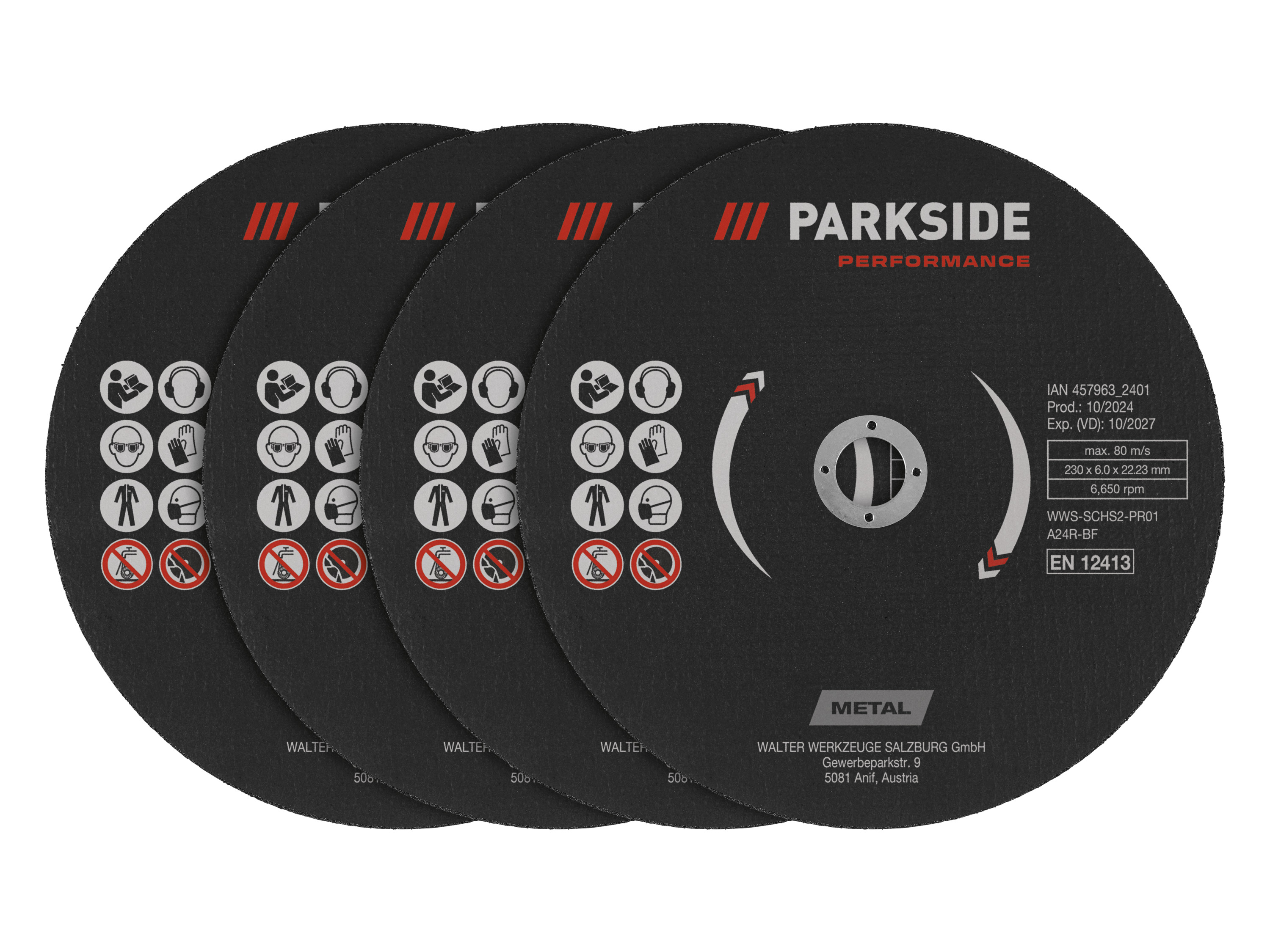 PARKSIDE PERFORMANCE® Akcesoria do szlifierki kątowej, ok. Ø 230 mm (Tarcze tnące, 4 szt.)