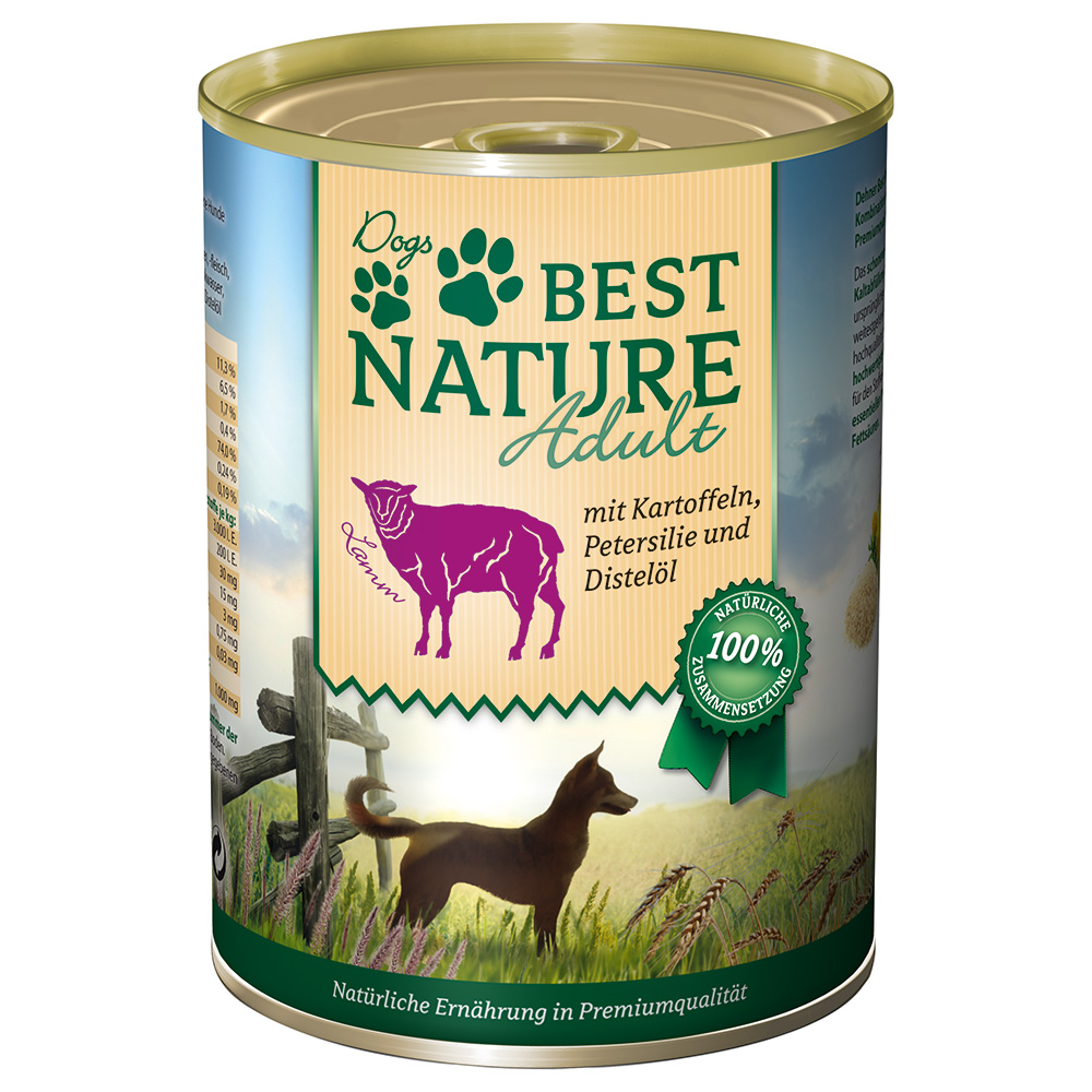 Best Nature Dog Adult 12 x 400 g - Jagnięcina, ziemniaki i pietruszka